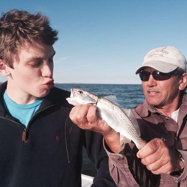 Two anglers with Doug